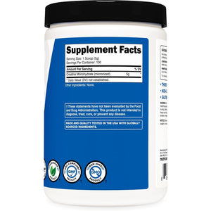 Nutricost Creatine Monohydrate Micronized Powder 500G, 5000Mg per Serv (5G) - 100 Servings for Endurance, Muscle Growth, Athletic Performance and Recovery