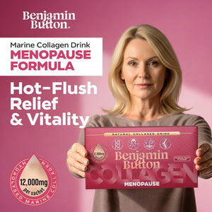 Menopause Collagen Liquid 12,000Mg, 14X Marine Collagen Peptide Sachets with Red Clover, Maca, Reishi, Vitamins C D3 K2, Biotin & Zinc, Skin, Hair, Joint & Hormone Support - Passion Fruit