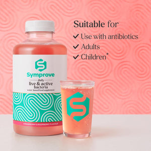 Symprove Daily Probiotic Drink - Strawberry & Raspberry, 10 Billion Cfus, 4 Clinically Studied Strains, Gut & Immune Support, Water-Based, Vegan, Dairy & Gluten Free (Pack of 12 X 500Ml)