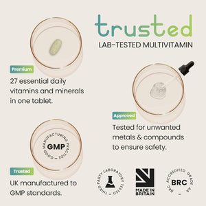 High Strength Multivitamins with Iron & Minerals | 400 Vegan Multivitamin Tablets for Women, Multivitamin Tablets for Men | 100% of All Vitamins | Adult Multi Vitamin | Vitabright Vitamin Supplements