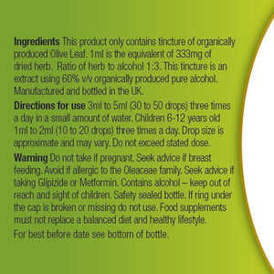 Organic Herbal Remedies 100Ml Olive Leaf Tincture