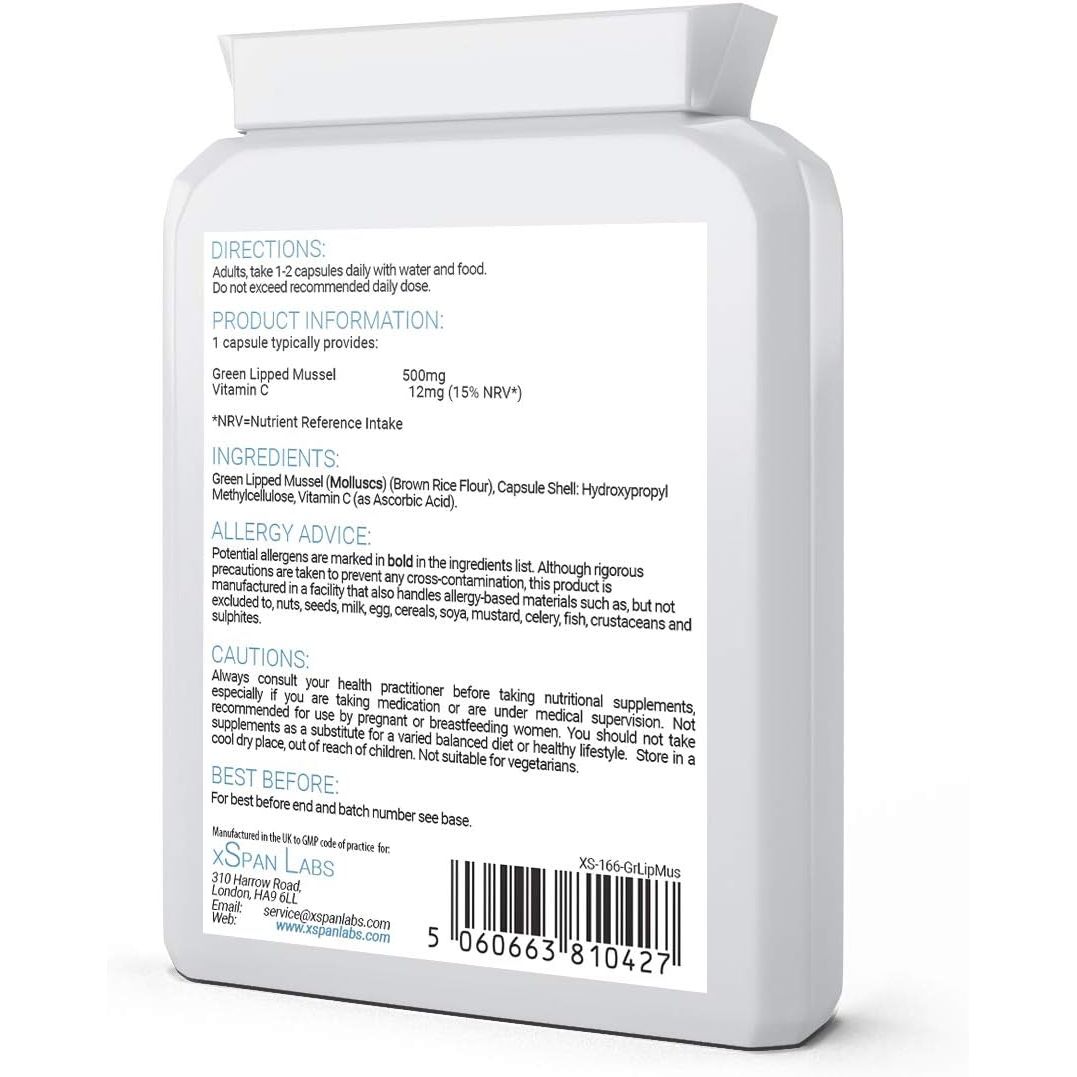 Green Lipped Mussel 500Mg 90 Capsules – Sustainably Sourced from Pure New Zealand Waters, Extracted Using CO2 for Maximum Lipid Retention