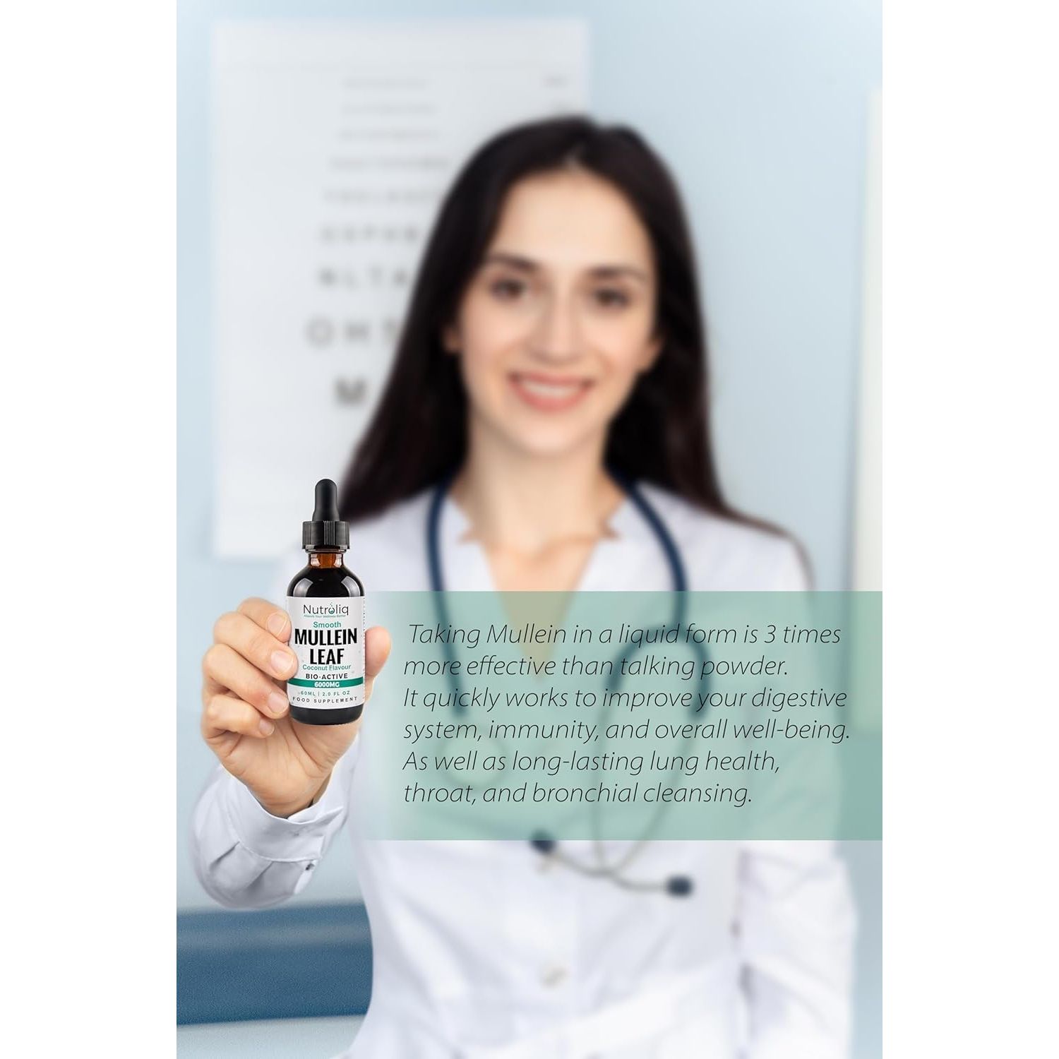 Nutroliq Mullein Leaf 50:1 Extract Drops - Vegan, Non-Gmo Supplements for Lung Cleanse and Respiratory Health, Digestive Wellness, Sound Sleep Support - Fast Absorption Tincture - 60Ml, 2 Month Supply