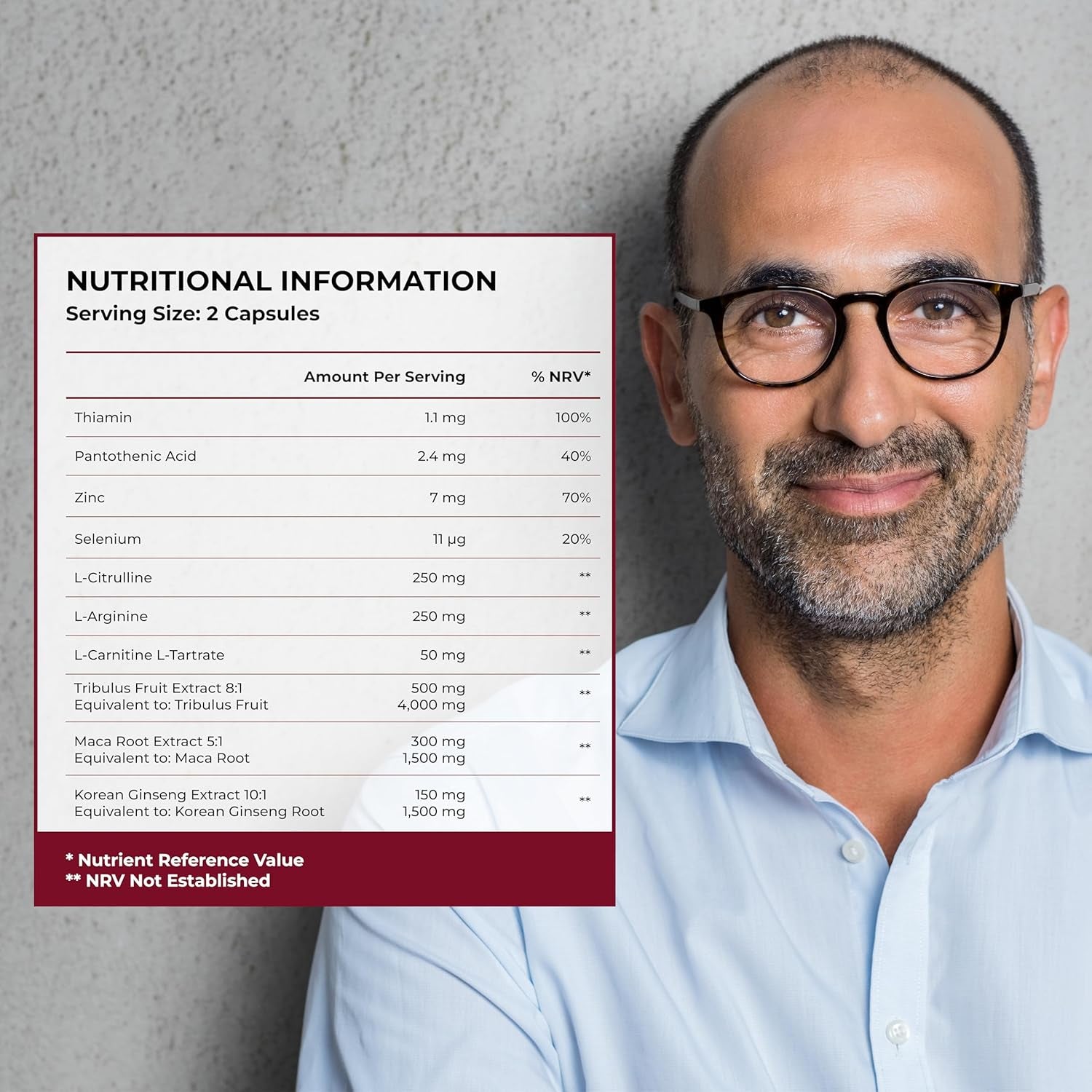 Health & Him Desire Supplements for Men - 60 Capsules - Supplements for Men with Maca Root & Korean Ginseng - Vegan, Gluten-Free