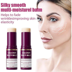 2Pcs Calcium Multi Balm,Calcium Volume Multi Balm,Wrinkle Core Stick,Korean Collagen Moisturing Stick,Anti-Aging, Hydrating, Almond & Vitamin E for Lip Balm Eye Cream Neck