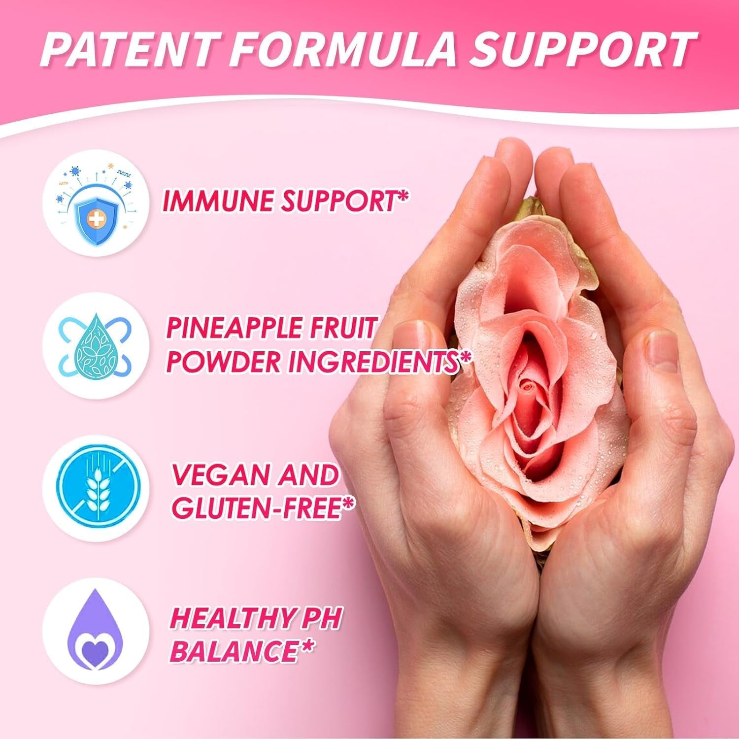 Probiotics Source Feminine Gummies - Vaginal Feminine Balance Gummies for Women of All Ages - Immune Support & PH Balance - Hawaiian Pineapple Flavor - Vegetarian Friendly,Vegan (1Bags/60Grain)