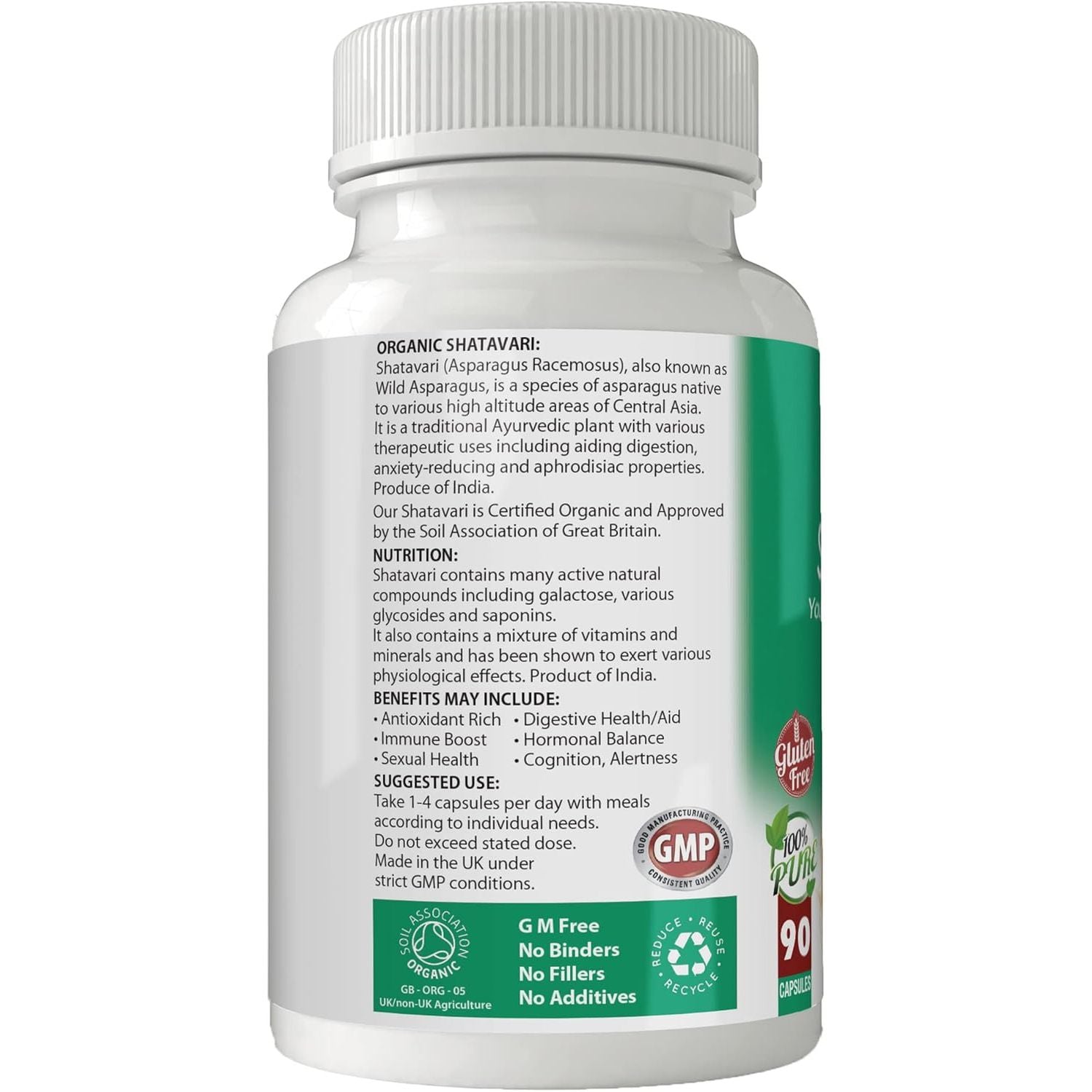 Simply Pure Organic Shatavari for Women'S Health & Vitality | 500Mg Capsules X 90 | 100% Pure Soil Association Certified | Gluten Free | GM Free | Vegan