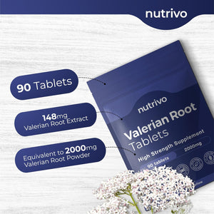Valerian Root Tablets - 90 Tablets | Good Alternative to Valerian Root Capsules, Valerian Tincture or Valerian Drops | Vegan & UK Made