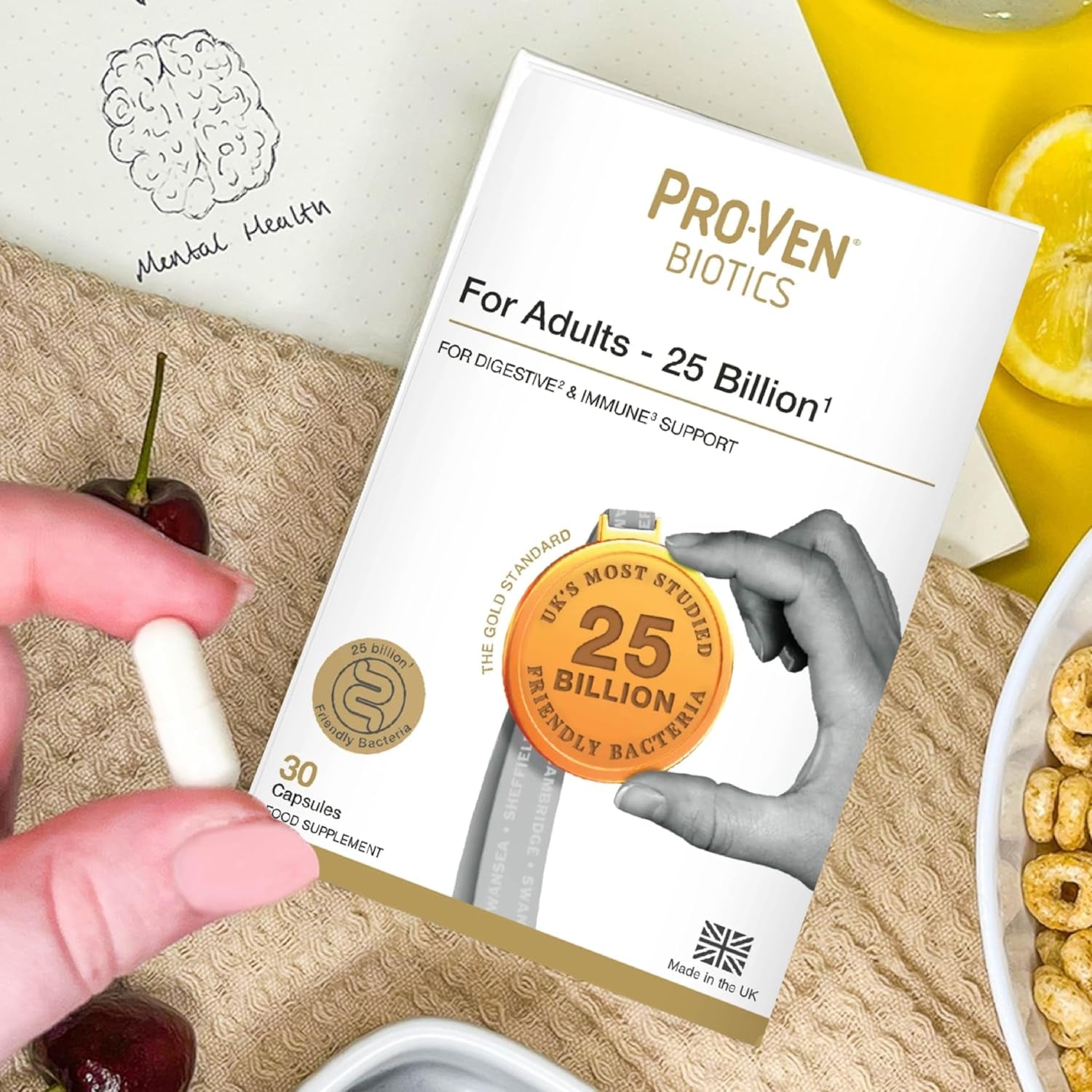 Pro-Ven Probiotics for Adults | Digestive Health & Immune System Support | 25 Billion CFU & Multivitamin Supplement | High-Strength Gut Support | 30 Capsules