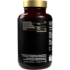 Lion'S Mane Limitless | 4000Mg per Serving | Supports Mental Performance & Energy | 12:1 Extract | 60 Capsules - Protein Works