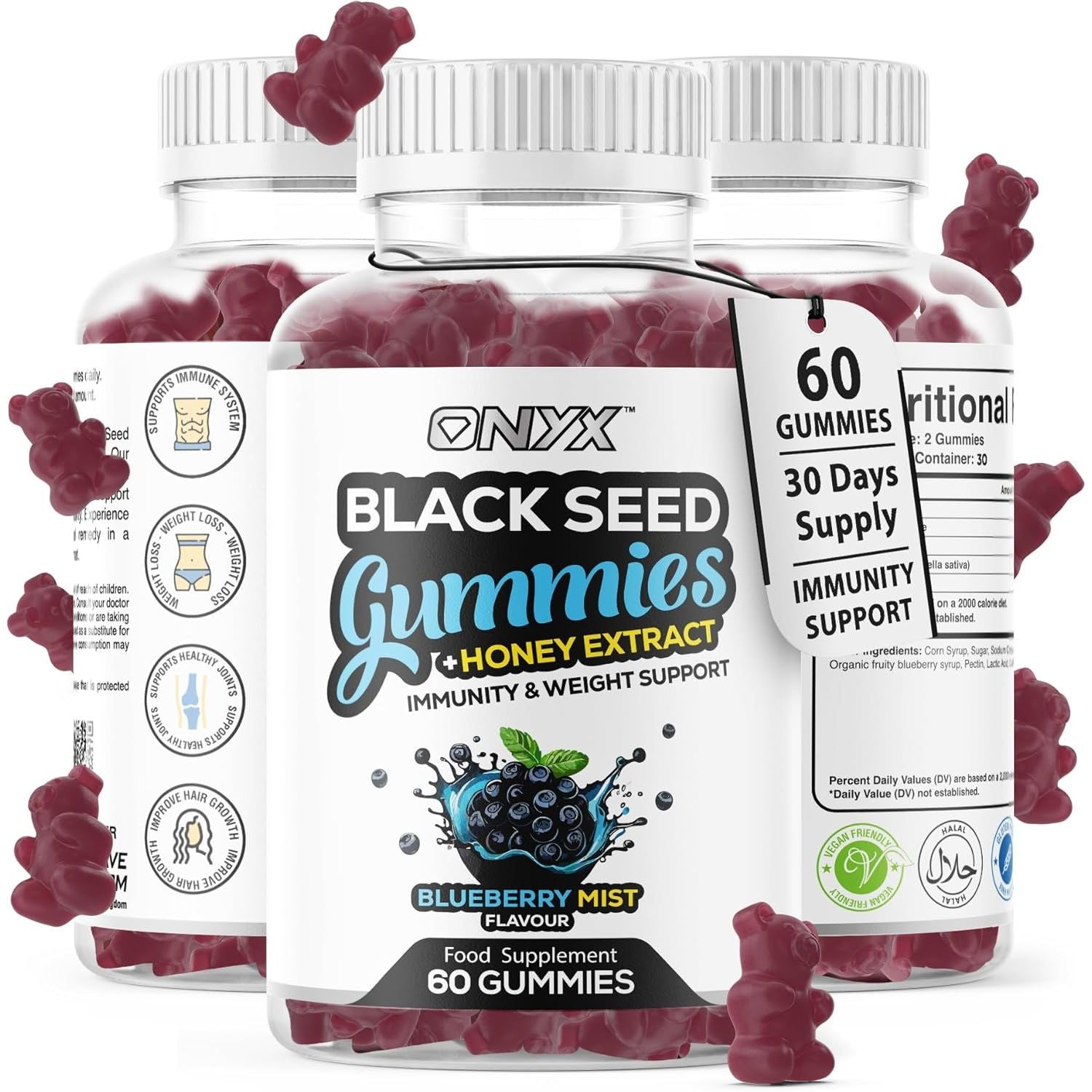 Black Seed Oil 2000Mg Gummies - Natural Immune Support & Antioxidant Boost - 60 Vegan Gummys