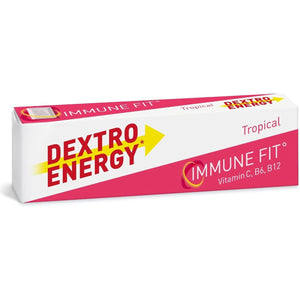 Dextro Energy Tropical Glucose Tablets |Fast Acting Carbohydrates for a Quick Burst of Glucose|With Vitamin C, B6, B12 and Folic Acid | 14 Count (Pack of 24)