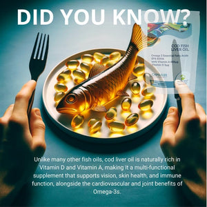 Cod Liver Oil 300Mg High Strength Cod Capsules: Vitamin A, D3, Omega 3 EPA DHA Fish Oil - Uk-Made Health Supplements