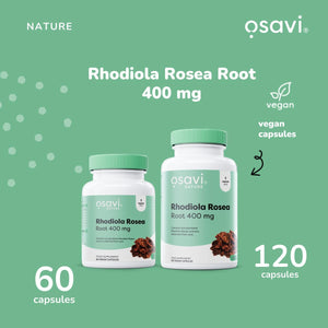 Osavi Rhodiola Rosea Root 400Mg – 120 Vegan Caps | Adaptogenic Support for Reducing Stress–Induced Fatigue and Enhancing Mental & Physical Wellbeing