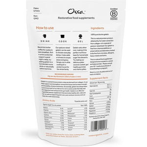 Ossa Bovine Gelatin Powder – 100% Natural, Pasture-Raised Beef Gelatine | Unflavoured Protein Powder with Collagen & Amino Acids | Keto, Paleo & Gut Health Support | 400G