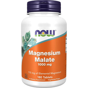 Now Foods, Magnesium Malate, 1,000Mg, 180 Vegan Tablets, Lab-Tested, Gluten Free, Soy Free, Vegetarian