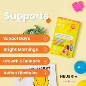 NEUBRIA NEU Kid Multivitamin & Omega-3 - Children Vitamins A, C, D, E, B Complex & Fish Oil for Kids - Sugar-Free Natural Soft Chews for Daily Wellness - UK Made, 30 Chewables