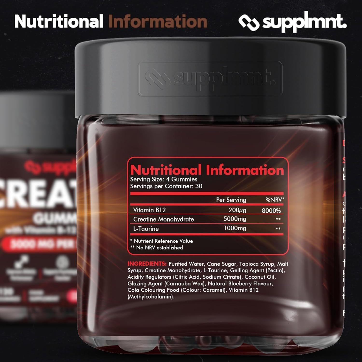 Creatine Gummies 5000Mg 120Ct Max Strength Muscle Growth/Recovery Supplements for Men & Women Creatine Monohydrate, B12 & L-Taurine Vegan Gym Pre Workout Chewable Gummies, 1 Month Supply (Cola)