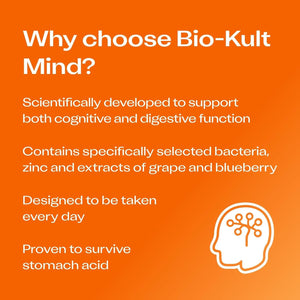 Bio-Kult Mind | Bacillus PXN 21 + Zinc, Wild Blueberry & Grape Extracts | Brain & Gut Support | 60 Capsules