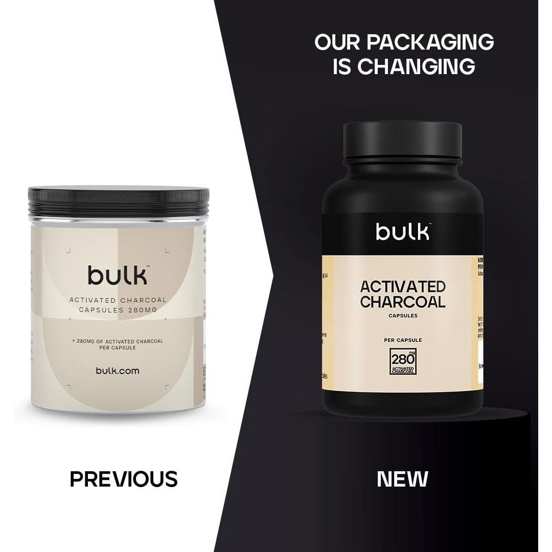 Bulk Activated Charcoal Capsules, 560 Mg per Serving, Pack of 60, 30 Servings, Packaging May Vary
