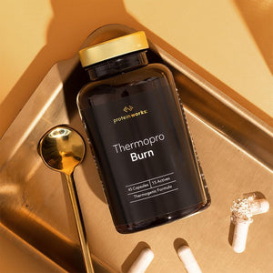 Protein Works - Thermopro Burn Tablets | Preworkout Supplement with Caffeine | Reduces Tiredness & Fatigue | 45 Capsules