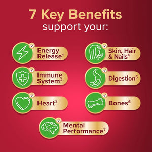 Seven Seas Complete Multivitamins Adult with Vitamin C, Vitamin D, Zinc plus Energy Release Complex 1 with Vitamins B6 and B12, 28 Tablets, 4-Week Supply