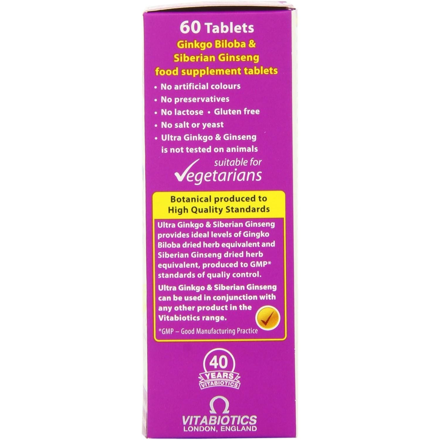 Vitabiotics Ultra Ginkgo and Ginseng Tablets - 60 Tablets