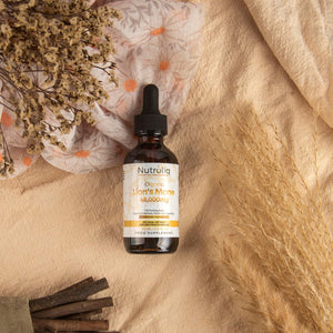 Nutroliq Lions Mane Liquid Drops - 48000Mg per Serving - Fruiting Body Extract - 30% Polysaccharides - Vegan Formula - 60-Day Supply - Lions Mane Tincture Supplement with Organic Hericium Erinaceus