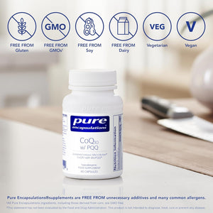 Pure Encapsulations Coq10 – SR with PQQ - Protects from Oxidative Stress, Supports Immune System - 60 Capsules