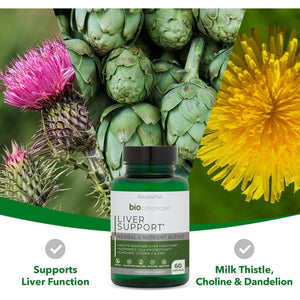 Naturesplus Bio Advanced Liver Support - Liver Health Supplement with Turmeric, Artichoke, Milk Thistle, Dandelion, Choline and Methyl Bs - Gluten, Dairy and SOYA Free - Vegan, 60 Capsules