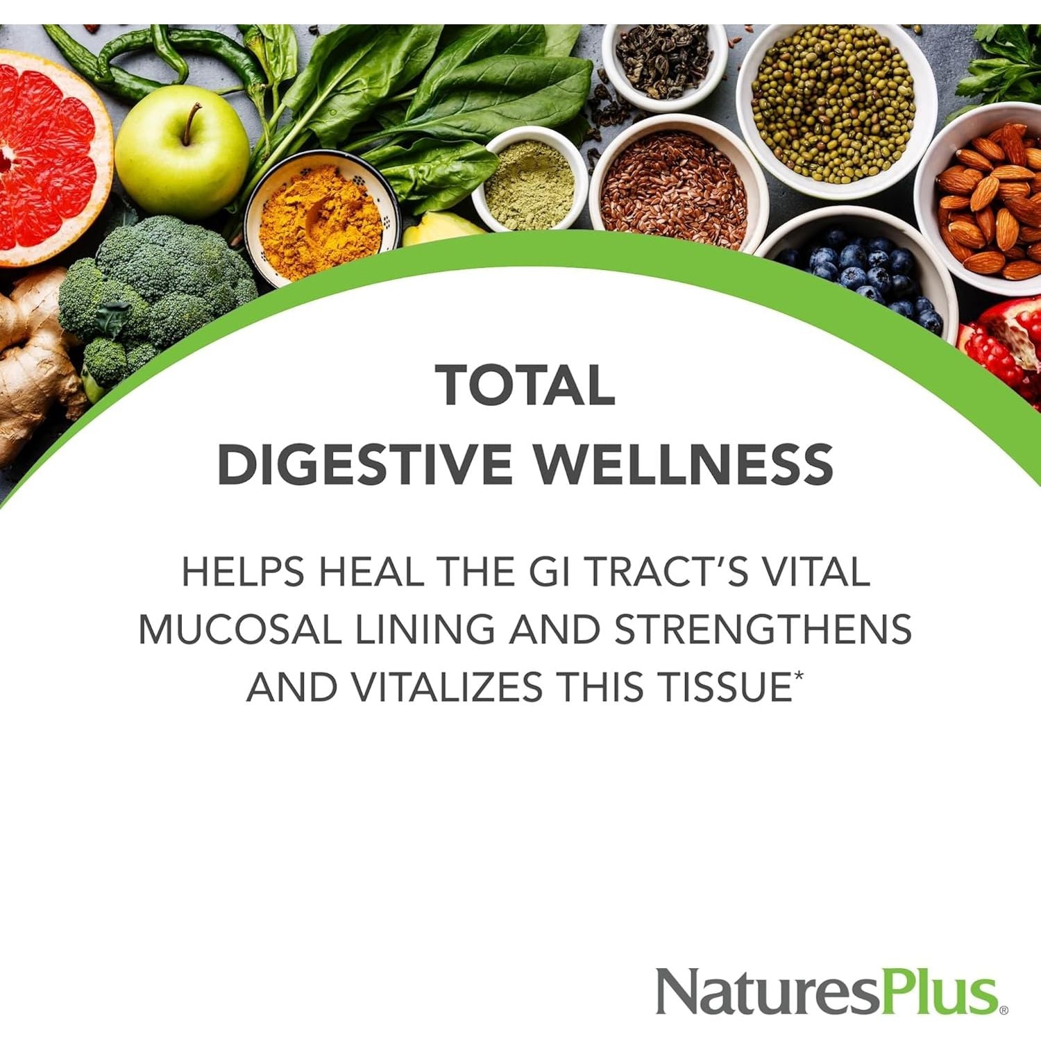Naturesplus GI Nutra Total Digestive Wellness - Probiotics Supplement with Prebiotics, Digestive Enzymes, Glutamine, Calcium - Gut, Bloating - Vegetarian, Gluten Free - 90 Tablets