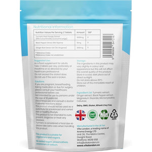 Turmeric Tablets 4000Mg | Turmeric Supplement with Added Black Pepper & Ginger | 120 High Strength Curcumin Tablet (Gummies, Not Capsule or Powder) | Vegan, Made in UK