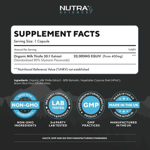 Organic Milk Thistle Supplement (80% Silymarin) 20,000Mg – Milk Thistle High Strength Tablets, 60 Vegan Capsules