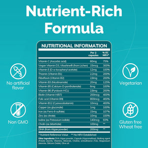 CONCEIVE plus Prenatal Vitamins for Women - Multivitamin with DHA, Choline, Folate, Non GMO Pregnancy Supplement | 30 Day Supply, Pre Conception Vitamin, Fertility Booster, Help Get Pregnant | 60 Caps