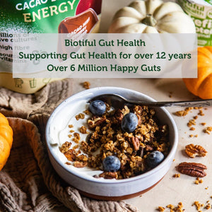 Biotiful 7-In-1 Gut Health Powder – High in Prebiotics & Probiotics for Digestive Health – Source of Protein & Vitamins (B5, B12, D3) – Affordable Everyday Price – Natural, Cacao & Cherry, 30 Servings