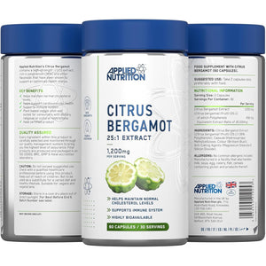 Applied Nutrition – Citrus Bergamot 25:1 Extract – High Strength 1200Mg – Best Cholesterol Support – Best Immune System Booster – Highly Bioavailable – (60 Capsules – 30 Servings)