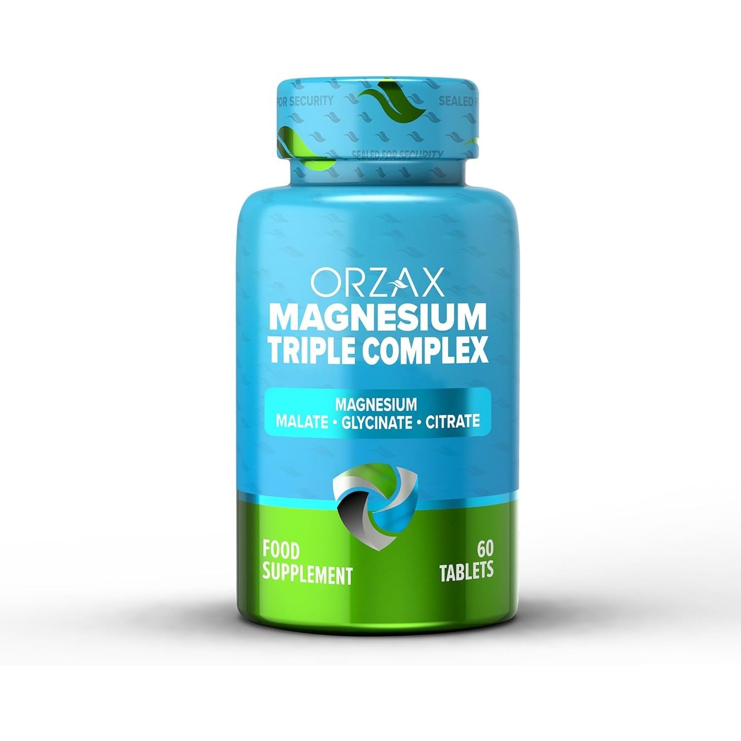 ORZAX Magnesium Glycinate, Citrate, Malate - 200 Mg of Triple Complex Magnesium for Muscles, Nerves, & Energy - Leg Cramps, Calm & Sleep Supplement (60 Tablets)