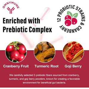 Probiotics for Women 300 Billion CFU, 12 Strains + Prebiotics, Digestive & Vaginal Health, 60 Capsules