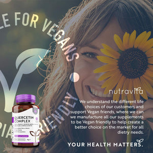 Quercetin 500Mg with Bromelain & Vitamin C - 120 Vegan Capsules – for Immune Support - Blended with Rosehip, Bioflavonoids, Acerola and Rutin – Made in the UK by Nutravita