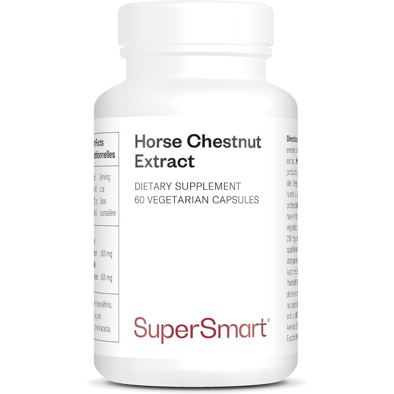 Supersmart - Horse Chestnut Extract 250 Mg - Extract Standardized to 20% Aescin - Support Healthy Venous Circulation - Legs Pain Relief | Non-Gmo & Gluten Free & Gluten Free - 60 Vegetarian Capsules