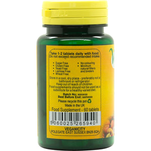 Veganicity Guarana 750Mg : Energy & Focus Supplement : 60 Tablets, in a Planet-Friendly 99% Recycled Pot