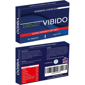 VIBIDO 900Mg | Stronger | Longer | Harder | Performance | Extra Strength Enhancing Pills, Stamina Endurance Booster Supplement Pills for Men | 10 Ginseng Tablets