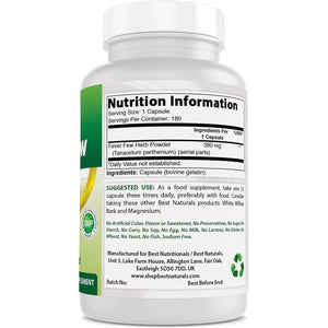 Best Naturals Feverfew 380 Mg 180 Capsules