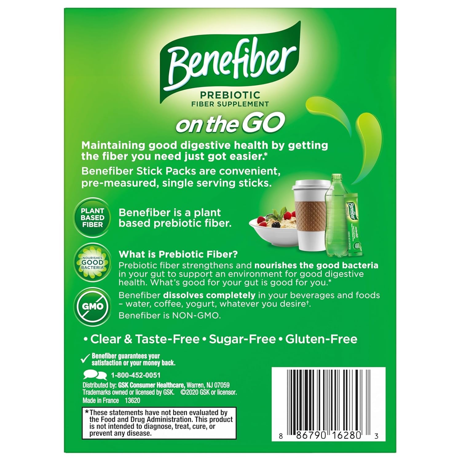 Benefiber 302805 Fiber Supplement Powder Stick Packs for Digestive Health, 28 Sticks, 3.92 Ounces