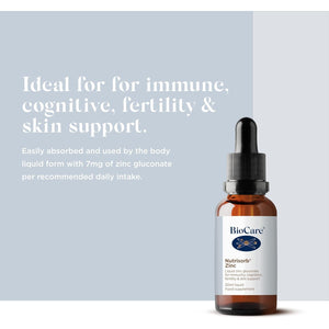 Biocare - Nutrisorb Liquid Zinc | Immunity, Cognitive Function, Fertility & Skin Health - 30Ml