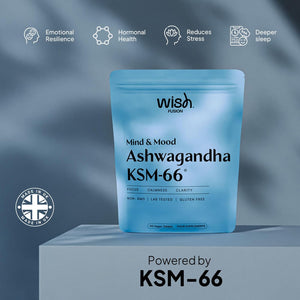 Wish Fusion Ashwagandha 3000Mg 90 Vegan Tablets - Ashwagandha High Strength for Stress Relief, Deeper Sleep, Calmness, Focus & Hormonal Balance Ashwaganda KSM 66 Complex - UK Made