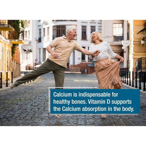 German Calcium + Vitamin D Drink Effervescent Tablets 60 Servings Orange-Grapefruit Flavour - 500 Mg Calcium, 2,5 Μg Vitamin D3 - T&D Pharma – Made in Germany