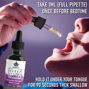 Stronglife Sleep Support Oil Drops - Promotes Restful Deep Sleep - Contains Valerian Root Magnesium L Theanine & Chamomile Extract - Natural Melatonin Alternative - 30Ml