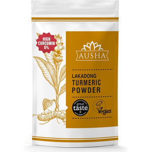 Ausha Lakadong Turmeric Root Powder 500G - 8-9% Curcumin - 1* GREAT TASTE AWARD 2025 - Joint Pain Relief - Use in Cooking, Turmeric Latte Powder, Tea - GREAT TASTE PRODUCER