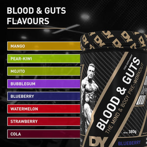 DY Nutrition - Blood and Guts Pre Workout Powder, 380G (Bubblegum) - High Strength Preworkout with 350Mg Caffeine, Citrulline Malate, Beta Alanine, Arginine AKG, L-Tyrosine, Vitamin B3 for Men & Women